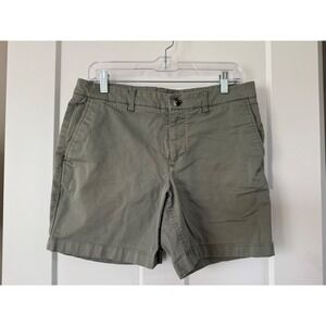 Hawker Rye Mens Olive Green Stretch Chino Shorts 32 x 7 Flat Front Casual Prep
